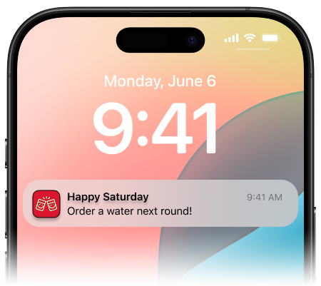 A picture of a notification for the app